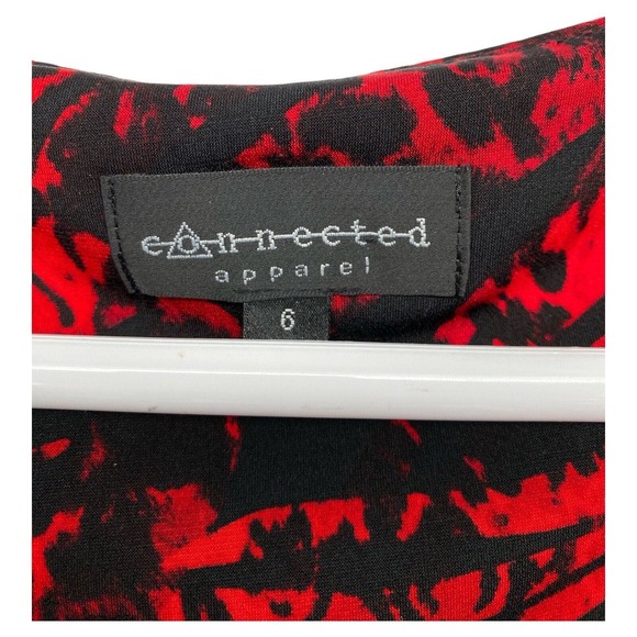 Connected Apparel Women's Ruffled Waist Size 6 Red And Black - Picture 2 of 8